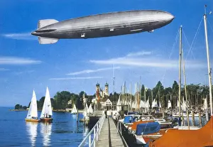 Black and White Print of Zeppelin LZ-129 Hindenburg