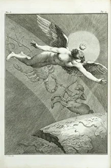 Zodiac with winged male, poss. Cupid/Eros Zodiac with winged male, poss. Cupid/Eros