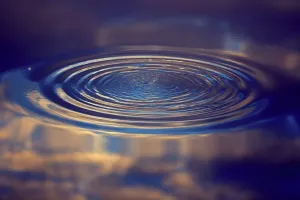 Ripple on Water - With reflection of clouds Print