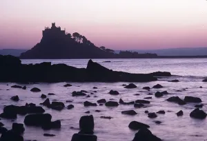 UK Coastal Photography Prints: CORNWALL - St Michael's Mount at sunset