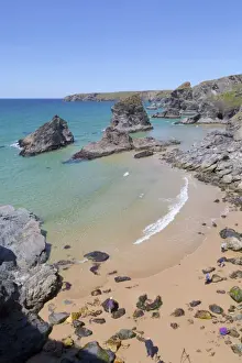 Uk Coastal Landscape Prints: Beach - Bedruthan Steps, Cornwall, UK