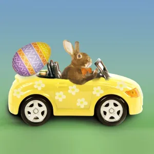 Easter Prints: Easter Bunny Driving Car with Easter Egg Print