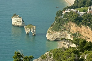 Ocean view - from view point at Testa Gargano along coastline and the Mediterranean Sea Ocean view - from view point at Testa Gargano along coastline and the Mediterranean Sea