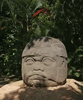 Ancient Mexican History Prints: Olmec Statue - Mexico