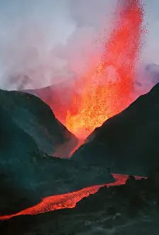 Mountain Prints: Volcano Kimanura Nyamulagira Print, Democratic Republic of Congo