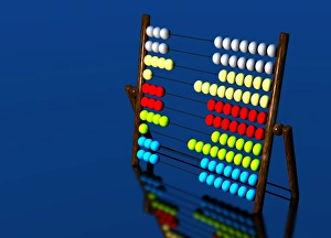 Abacus Print, a computer-generated artwork of an abacus
