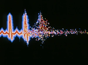 Abstract comp. graphics of fading human pulse Abstract comp. graphics of fading human pulse
