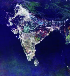 India at Night Composite Print