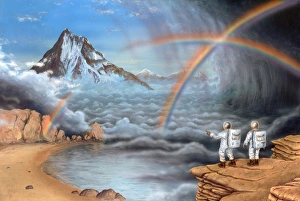 Future Space Exploration Prints: Alien planet exploration, artwork