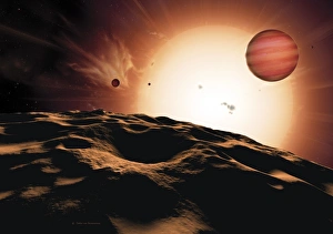 Alien planet HD 209458 b and its sun Alien planet HD 209458 b and its sun