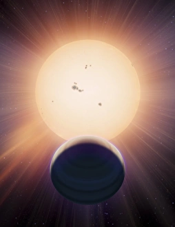Computer Artwork Space Prints: Alien planet and star, artwork