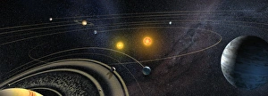 Computer Generated Artwork Prints: Alien solar system, artwork