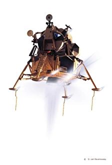 Manned Spaceflight History Prints: Apollo 11 lunar module, computer artwork