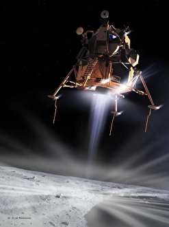 Apollo 11 Moon landing, computer artwork Apollo 11 Moon landing, computer artwork