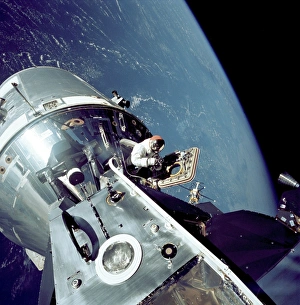 Space Exploration History Prints: Apollo 9 docked command module in orbit C014 / 4702