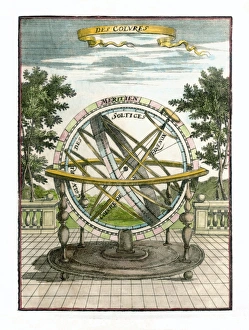 Armillary sphere, 17th century artwork Armillary sphere, 17th century artwork