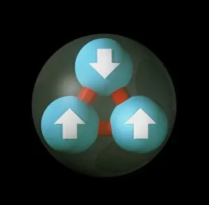 Images Dated 24th November 2004: Art of a neutron showing constituent quarks