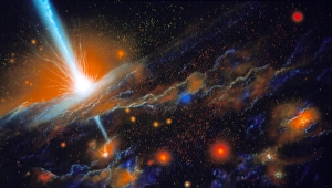 Cosmology Science Prints: Artists impression of active galaxy M87