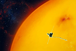 Artists impression of Ulysses approacing the Sun Artists impression of Ulysses approacing the Sun