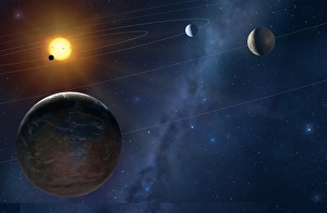 Astronomical Artwork Prints: Artwork of an Extrasolar Planetary System
