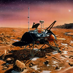 Artwork of Mars Polar Lander on surface of Mars Artwork of Mars Polar Lander on surface of Mars