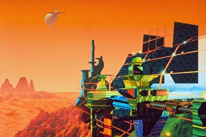 Artwork of Mars terraforming greenhouse Artwork of Mars terraforming greenhouse