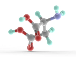 Aspartic acid molecule 3D print