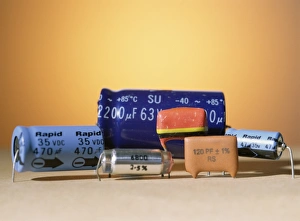 Electronic Components Prints: Assorted capacitors