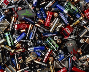 Assortment of batteries Print