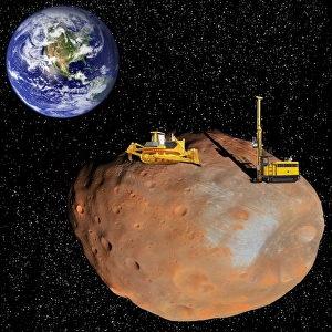 Space Exploration Technology Prints: Asteroid mining, artwork C014 / 1238