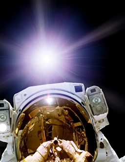 Astronaut self-portrait, composite image Astronaut self-portrait, composite image