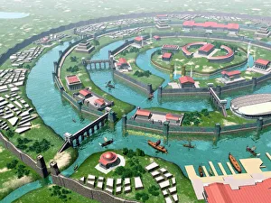Plato Prints: Print of Atlantis, an artist's impression of the mythological city