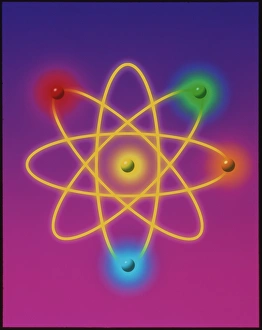 Images Dated 1994: Beryllium Atom Print: A computer graphic of a single Beryllium atom
