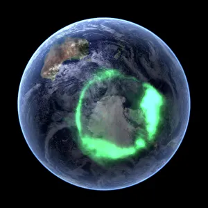 Aurora over Antarctica, satellite image Aurora over Antarctica, satellite image