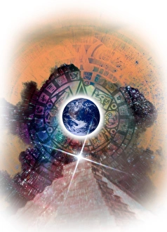 Ancient Mesoamerican Artifacts Prints: Aztec Sun Stone, artwork