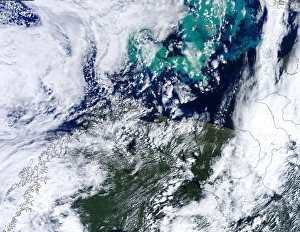 Barents Sea algal bloom, satellite image Barents Sea algal bloom, satellite image