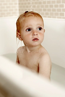 Cleanliness In Childhood Prints: Bathing child