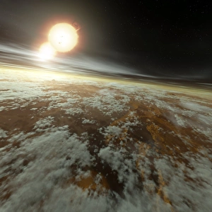 Computer Artwork Space Prints: Binary star system, artwork C013 / 8959