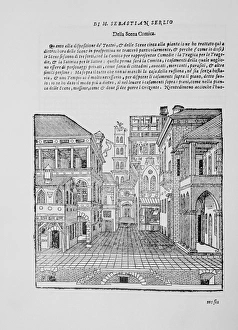 Book illustration of a Renaissance theatre stage Book illustration of a Renaissance theatre stage