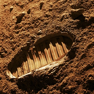 Space Exploration Images Prints: Bootprint on Mars, artwork