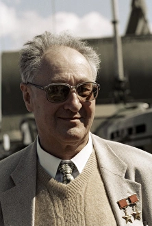 Prints of Boris Vasilyevich Bunkin (born 1922), Russian space engineer. Bunkin was the general designer of the Almaz Central Design Bureau Images Dated 2008 September: Print of Boris Bunkin in a suit with awards