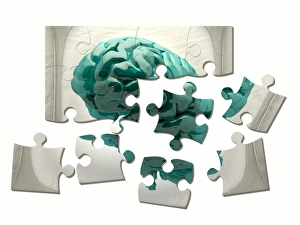 Conceptual Brain Image Prints: Brain analysis, conceptual artwork