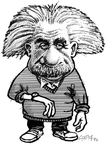 Caricature Prints: Albert Einstein Print