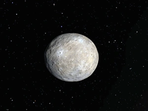 Ceres Print: A Computer Artwork of the Dwarf Planet