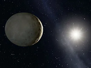 Hubble Telescope Prints: Ceres Print: A Computer Artwork of the Dwarf Planet