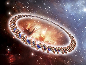 Circular DNA molecule, space artwork F006/7077 Circular DNA molecule, space artwork F006/7077