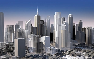 Cityscape Computer Art Print