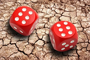 Climate Change Illustration Prints: Climate dice, conceptual image