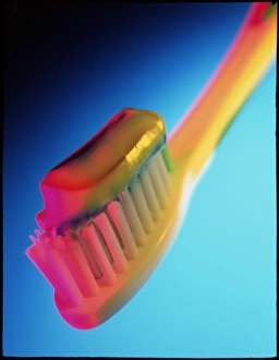 Dental Hygiene Prints: Close-up of toothpaste on a toothbrush