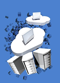 Cloud Computing Concept Prints: Cloud computing, conceptual artwork F006 / 8951